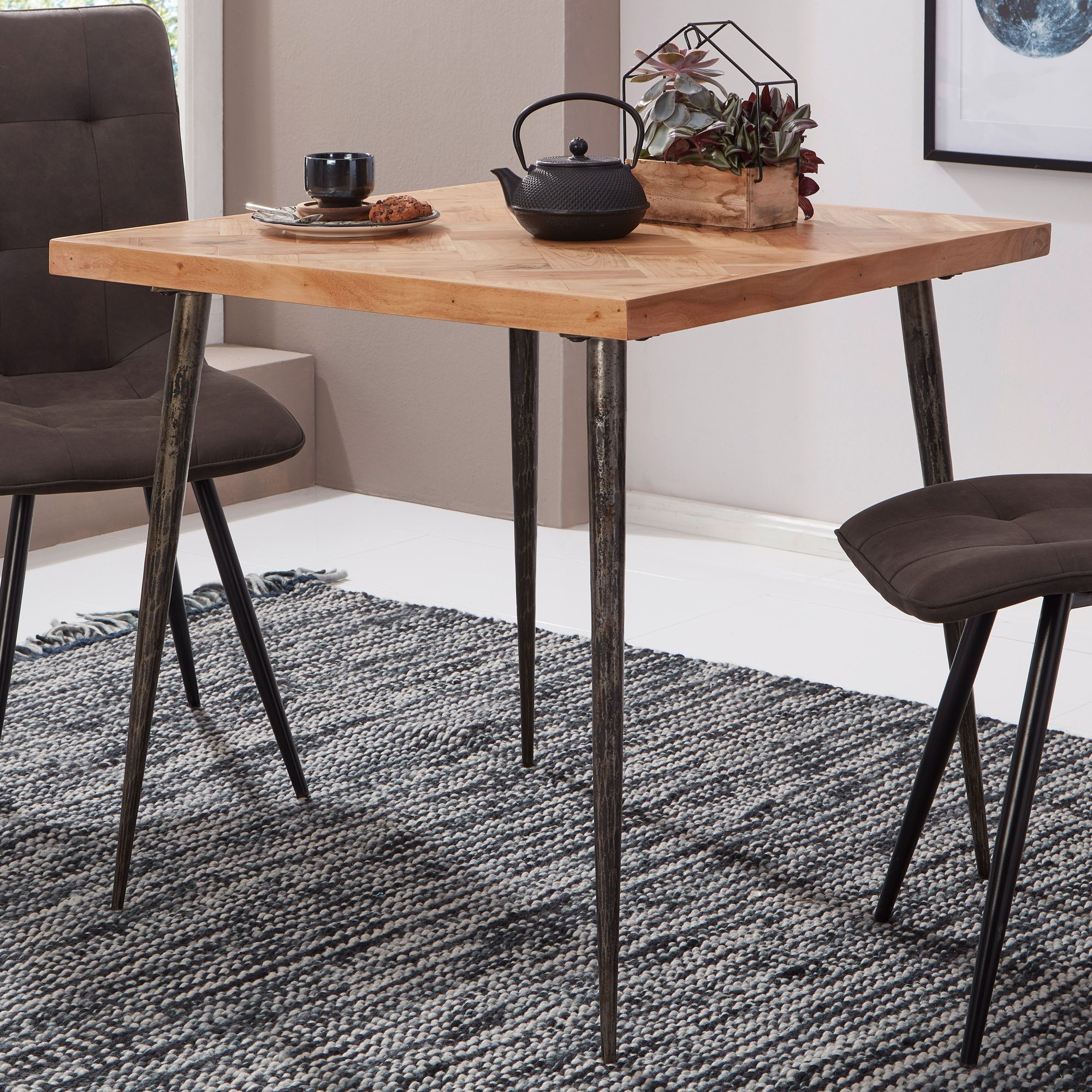 FineBuy Esstisch Holz Esszimmertisch Massiv Akazie Küchentisch Tisch Esszimmer – Ansicht 1