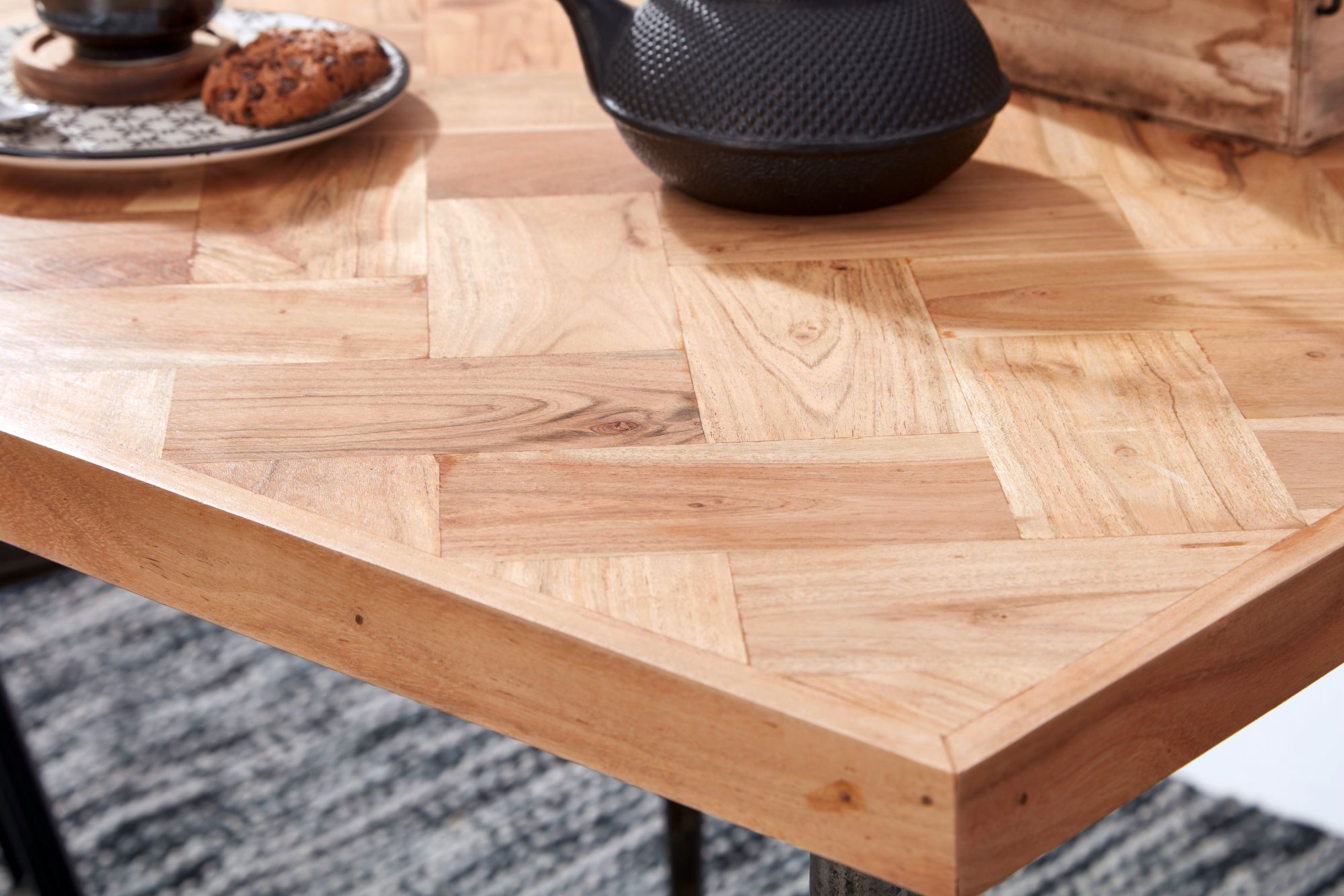 FineBuy Esstisch Holz Esszimmertisch Massiv Akazie Küchentisch Tisch Esszimmer – Ansicht 5