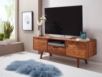 FineBuy TV Lowboard Holz Fernsehkommode Massiv Landhaus Fernsehschrank TV Bank – Ansicht 4