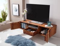 FineBuy TV Lowboard Holz Fernsehkommode Massiv Landhaus Fernsehschrank TV Bank – Ansicht 2