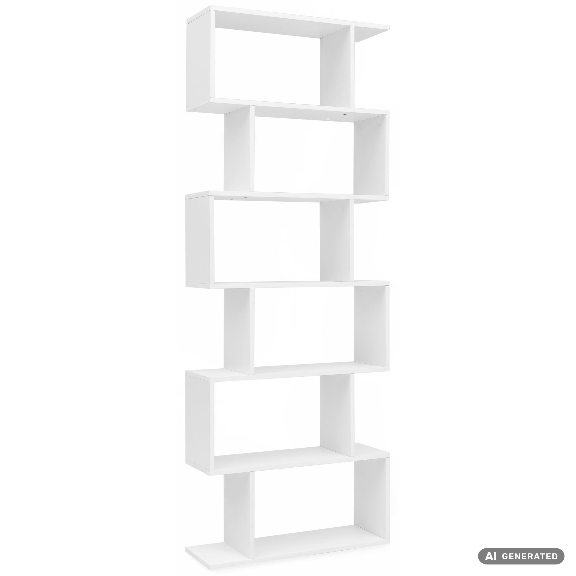 FineBuy Bücherregal FB51366 Standregal weiß Spanplatte Design Aufbewahrungsregal – Ansicht 6