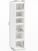 FineBuy Bücherregal SV51375 Standregal 21x91x25,5cm Wandregal 6 Fächer Holzregal – Ansicht 3