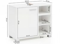FineBuy Waschbeckenunterschrank FB51390 weiß Badschrank Waschtisch Unterschrank – Ansicht 3