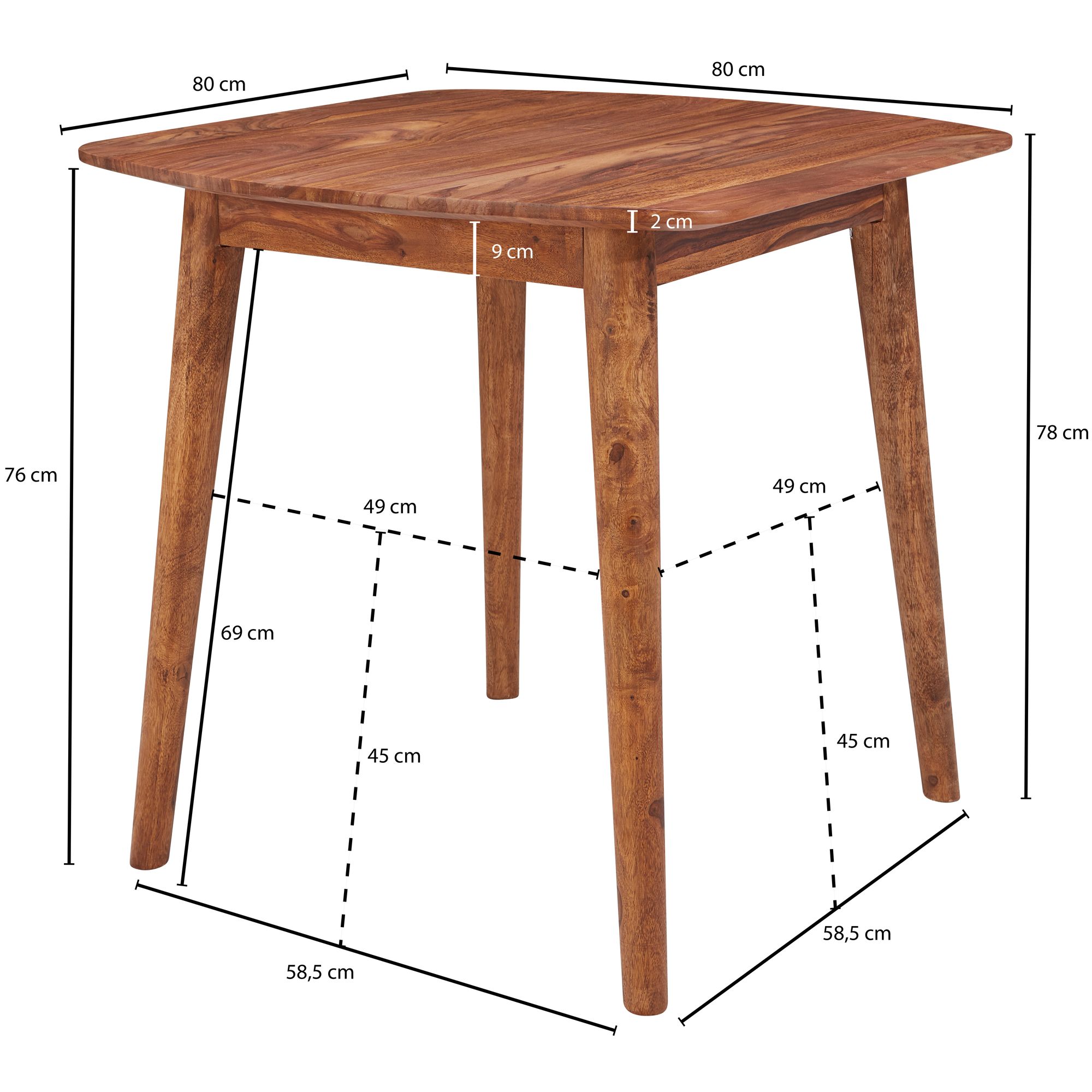 FineBuy Esszimmertisch Massivholz Sheesham Esstisch – Ansicht 3