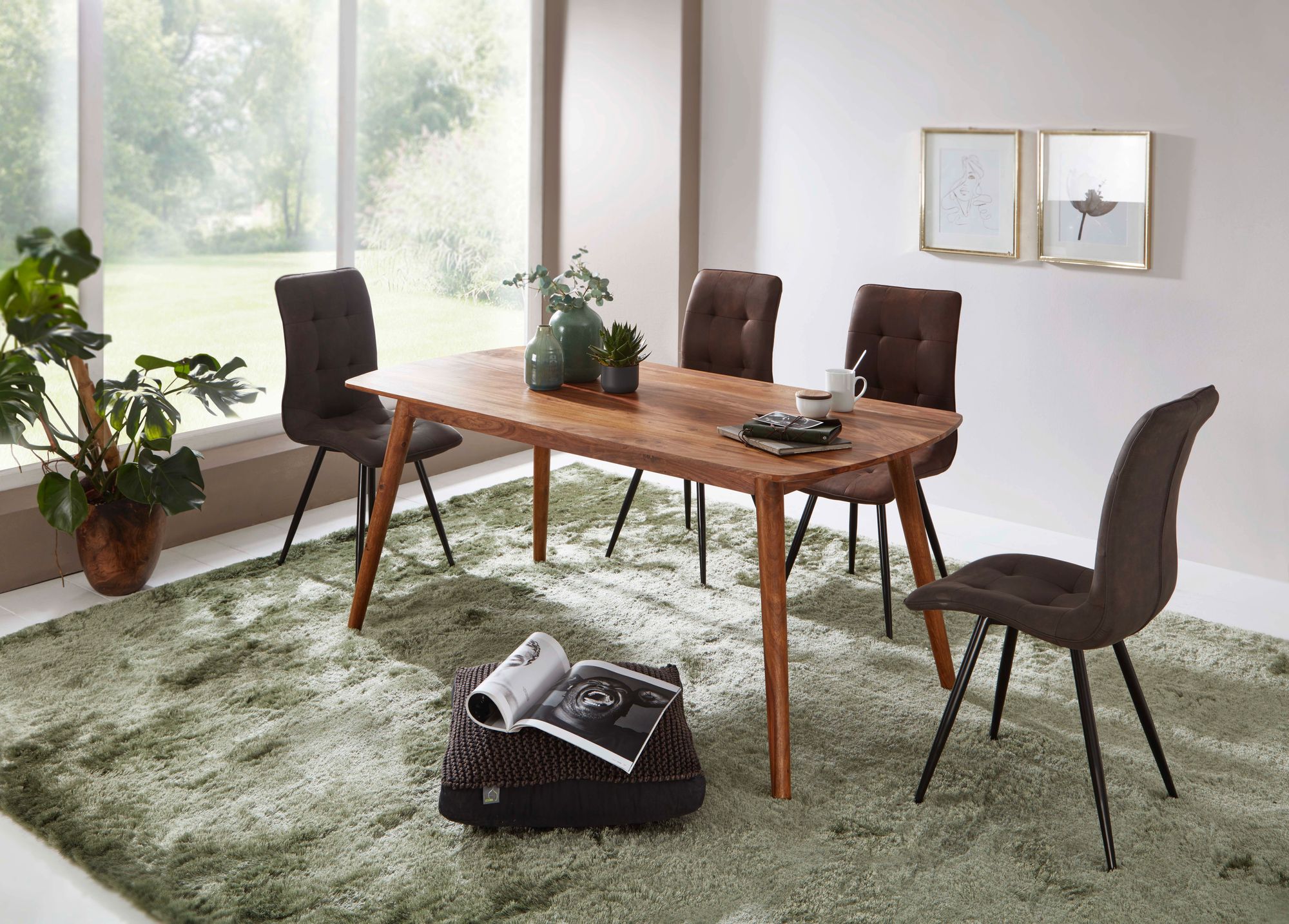 FineBuy Esszimmertisch Massivholz Sheesham Esstisch – Ansicht 2