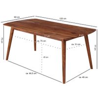 FineBuy Esszimmertisch Massivholz Sheesham Esstisch – Ansicht 3