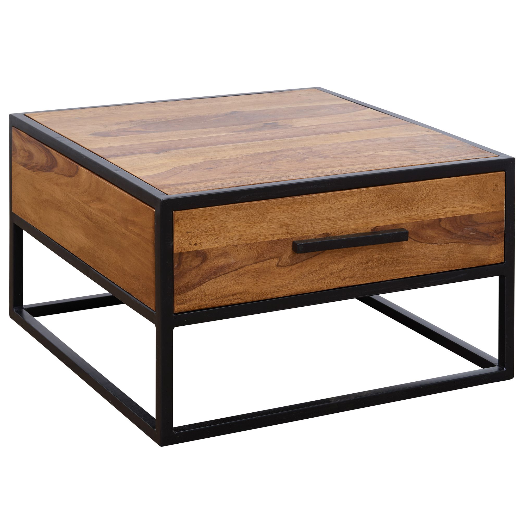 FineBuy Couchtisch FB51417 Massivholz / Metall Sofatisch 65x38x65cm, Design Wohnzimmertisch Sheesham, Stubentisch Industrial Braun, Designer Holztisch Kaffeetisch Massiv mit Schublade | Farbe: Braun FineBuy Couchtisch FB51417 Massivholz / Metall Sofatisch 65x38x65cm, Design Wohnzimmertisch Sheesham, Stubentisch Industrial Braun, Designer Holztisch Kaffeetisch Massiv mit Schublade | Farbe: Braun