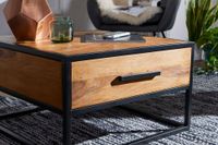 Couchtisch FineBuy Wohnzimmertisch Holz Massiv Sofatisch Tisch Schublade Braun – Ansicht 4