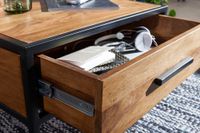 Couchtisch FineBuy Wohnzimmertisch Holz Massiv Sofatisch Tisch Schublade Braun – Ansicht 5