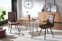 FineBuy Esszimmertisch Esstisch mit Metallbeinen Tisch Massivholz Holztisch – Ansicht 1