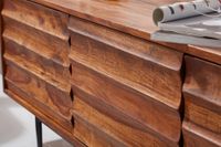 Massives TV-Board 150 cm Sheesham Massivholz Fernsehschrank mit 3 Türen Lowboard – Ansicht 5