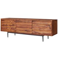 Massives TV-Board 150 cm Sheesham Massivholz Fernsehschrank mit 3 Türen Lowboard – Ansicht 6