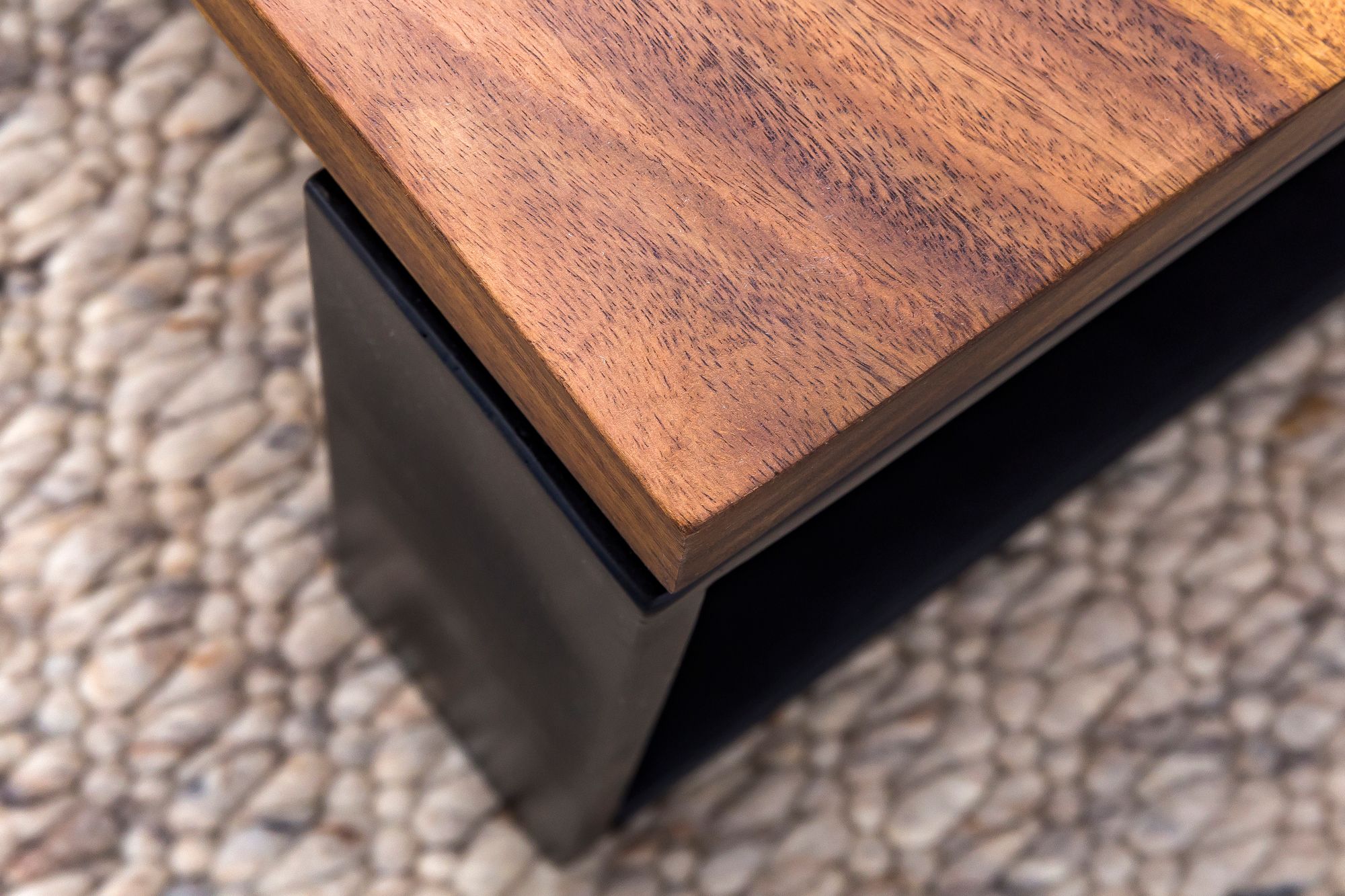 FineBuy Couchtisch Holz Sofatisch mit Metallgestell Wohnzimmertisch Tisch – Ansicht 7