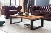 FineBuy Couchtisch Holz Sofatisch mit Metallgestell Wohnzimmertisch Tisch – Ansicht 2