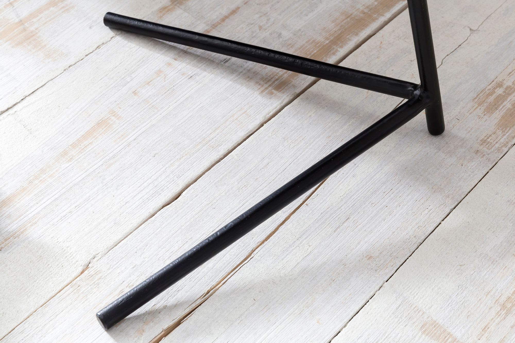 FineBuy Design Beistelltisch Ø 40 cm Couchtisch Sheesham Massivholz Metall – Ansicht 8