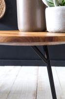 FineBuy Design Beistelltisch Ø 40 cm Couchtisch Sheesham Massivholz Metall – Ansicht 7