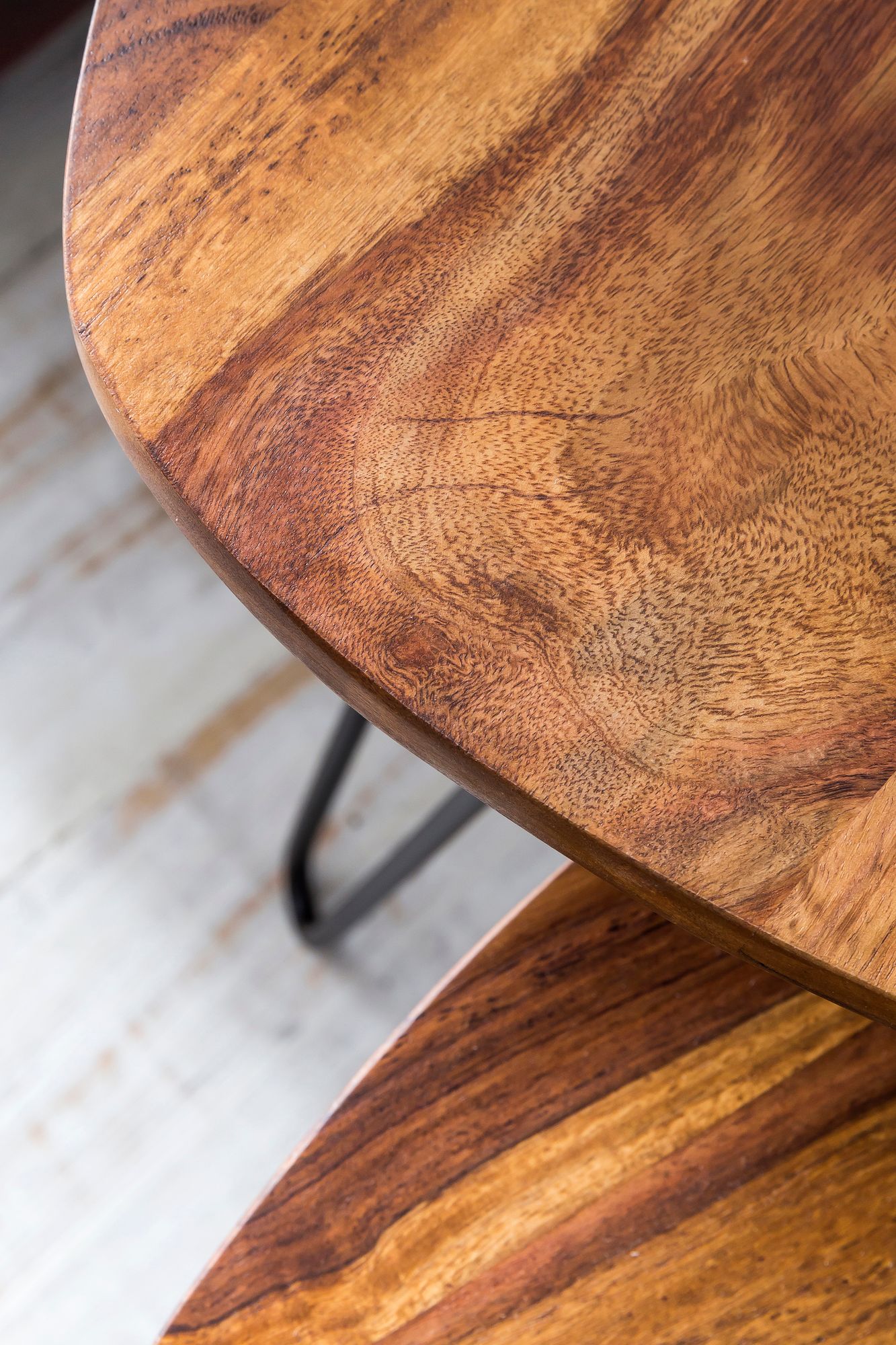 FineBuy 2er Set Beistelltisch FB51455 Sheesham Holz Metall Wohnzimmer Couchtisch – Ansicht 6