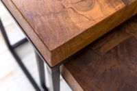 FineBuy 2er Set Beistelltisch FB51457 Sheesham Holz Metall Tisch Couchtisch – Ansicht 6