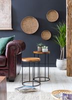 FineBuy 2er Set Beistelltische FB51458 Sheesham Holz Metall Tisch Couchtisch – Ansicht 4