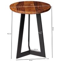 FineBuy Beistelltisch SV51462 Sheesham Holz Metall Industrial Telefontisch – Ansicht 3