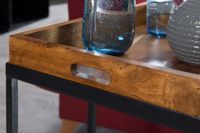 FineBuy Beistelltisch Sheesham massiv Holz Tabletttisch Abstelltisch Holz Metall – Ansicht 5