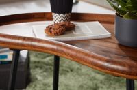 FineBuy Couchtisch SV51466 Sheesham Tisch mit Metallbeinen Retro Sofatisch klein – Ansicht 5