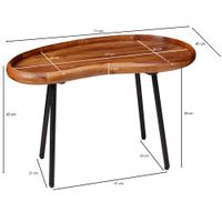 FineBuy Couchtisch SV51466 Sheesham Tisch mit Metallbeinen Retro Sofatisch klein – Ansicht 3