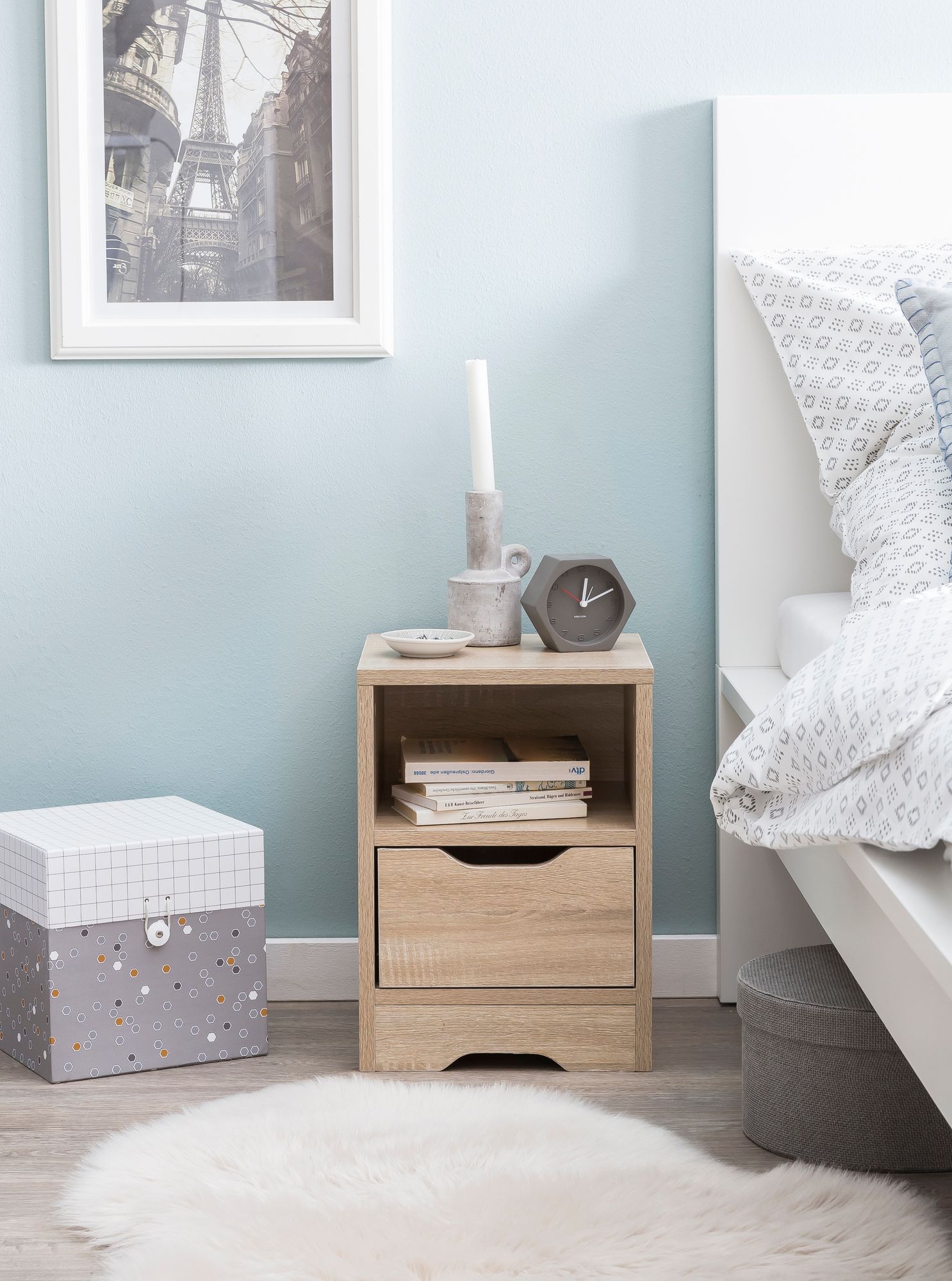 FineBuy Nachtkonsole Holz 31x43x31 cm Nachttisch Nachtkommode Schlafzimmer – Ansicht 4