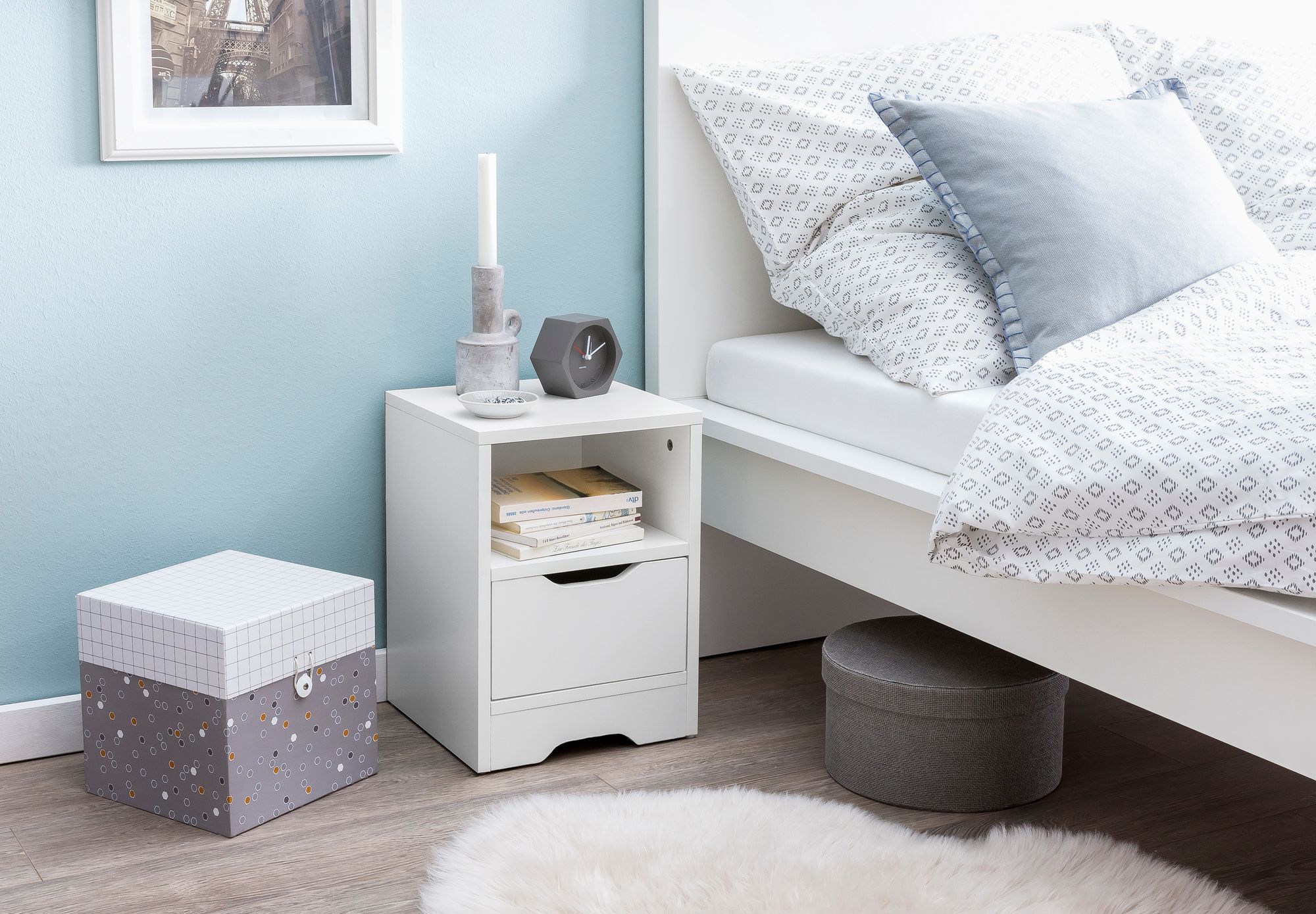 FineBuy Nachtkonsole Holz 31x43x31 cm Nachttisch Nachtkommode Schlafzimmer – Ansicht 2