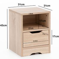 FineBuy Nachtkonsole Holz 31x43x31 cm Nachttisch Nachtkommode Schlafzimmer – Ansicht 3