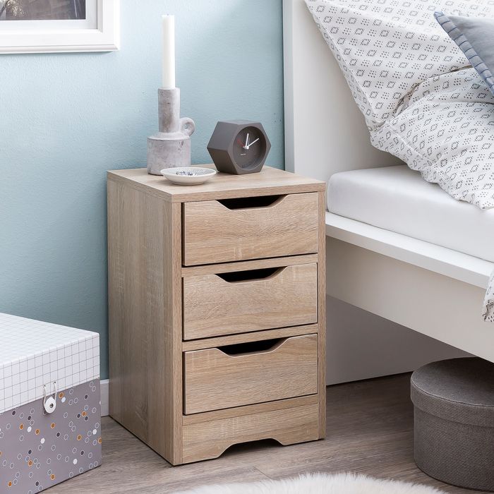 Nachtkonsole Nachtkommode Nachtschrank Nachttisch Nachtkästchen 3 Schubladen