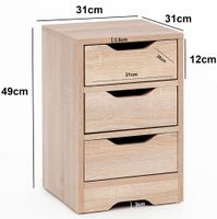 Nachtkonsole Nachtkommode Nachtschrank Nachttisch Nachtkästchen 3 Schubladen – Ansicht 3
