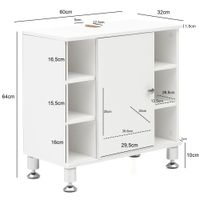 FineBuy Waschbeckenunterschrank Waschtischunterschrank Badezimmermöbel Weiß – Ansicht 3