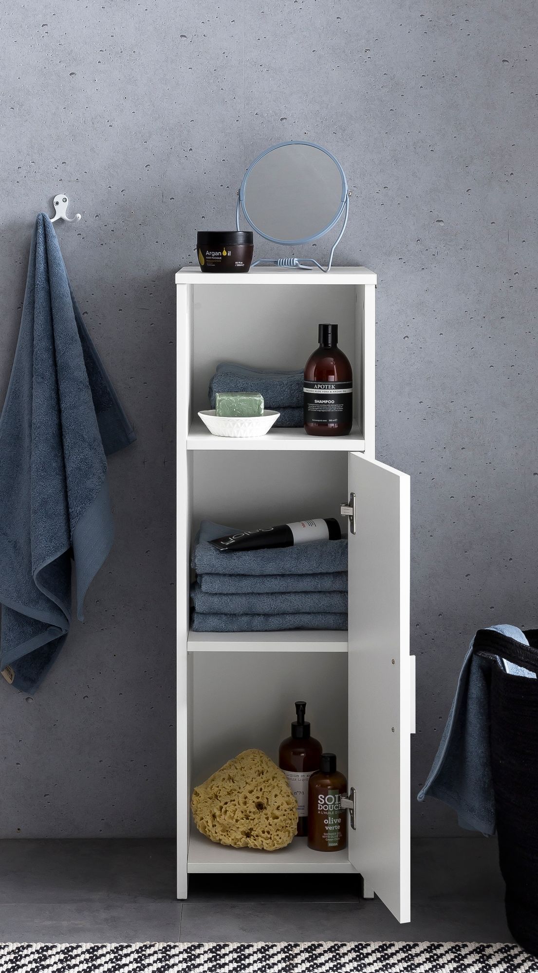 FinBuy Badschrank Spanplatte Beistellschrank Badregal Weiß Schmal Freistehend – Ansicht 5