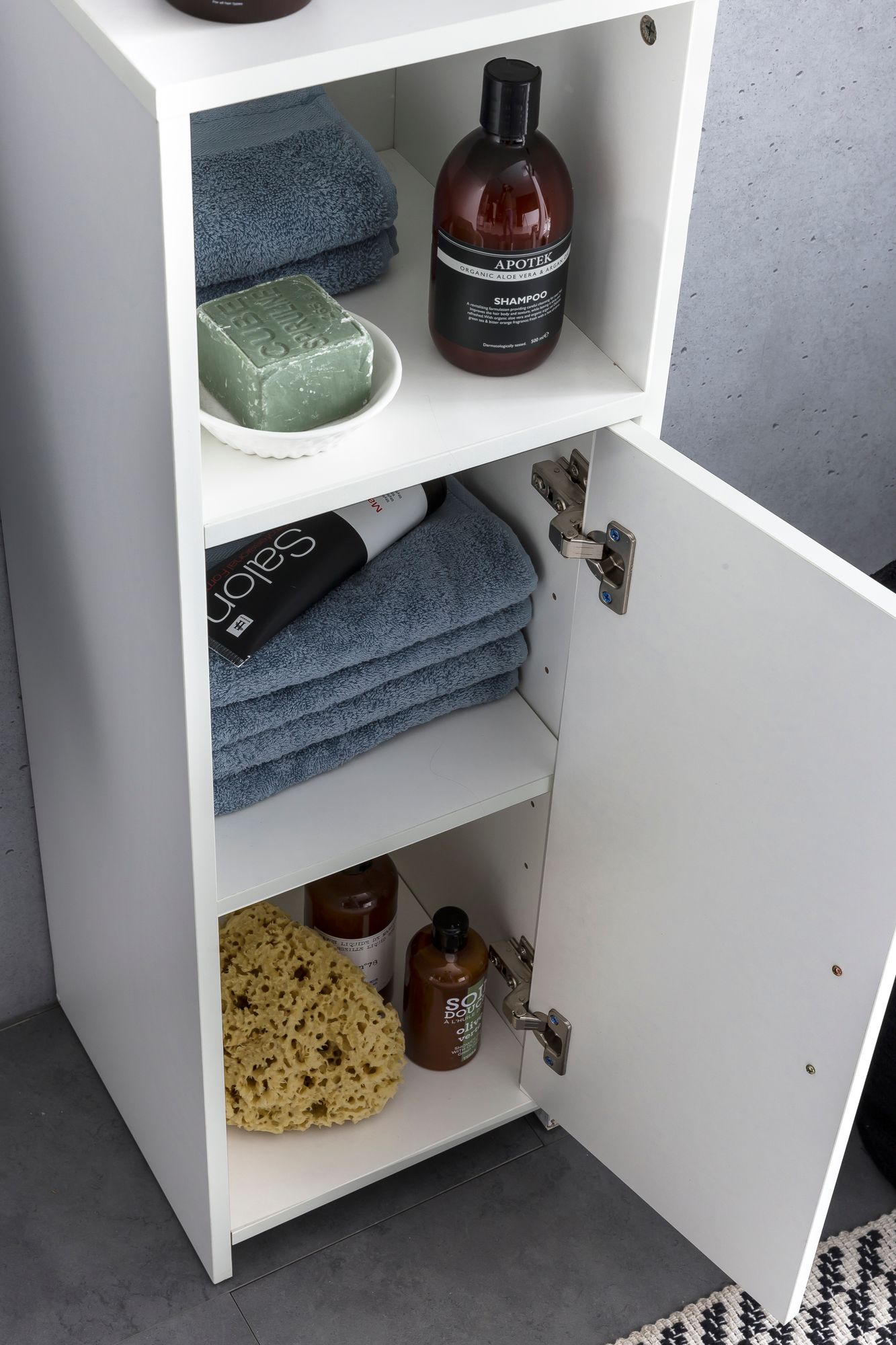 FinBuy Badschrank Spanplatte Beistellschrank Badregal Weiß Schmal Freistehend – Ansicht 4