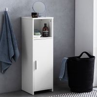 FinBuy Badschrank Spanplatte Beistellschrank Badregal Weiß Schmal Freistehend – Ansicht 1