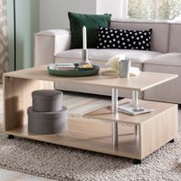 FineBuy Couchtisch 105 x 48,5 x 60 cm Wohnzimmertisch Sofatisch mit Rollen – Ansicht 1