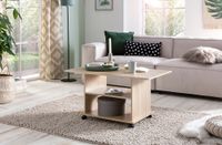 FineBuy Couchtisch 95 x 51 x 54,5 cm Spanplatte Sofatisch Rollen Wohnzimmertisch – Ansicht 2