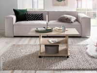 FineBuy Couchtisch 95 x 51 x 54,5 cm Spanplatte Sofatisch Rollen Wohnzimmertisch – Ansicht 4