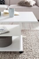 FineBuy Couchtisch 95 x 51 x 54,5 cm Spanplatte Sofatisch Rollen Wohnzimmertisch – Ansicht 6