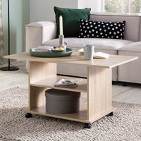 FineBuy Couchtisch 95 x 51 x 54,5 cm Spanplatte Sofatisch Rollen Wohnzimmertisch – Ansicht 1