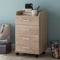 FineBuy Rollcontainer 70,5 cm Standcontainer Bürocontainer mit Rollen Modern – Ansicht 1