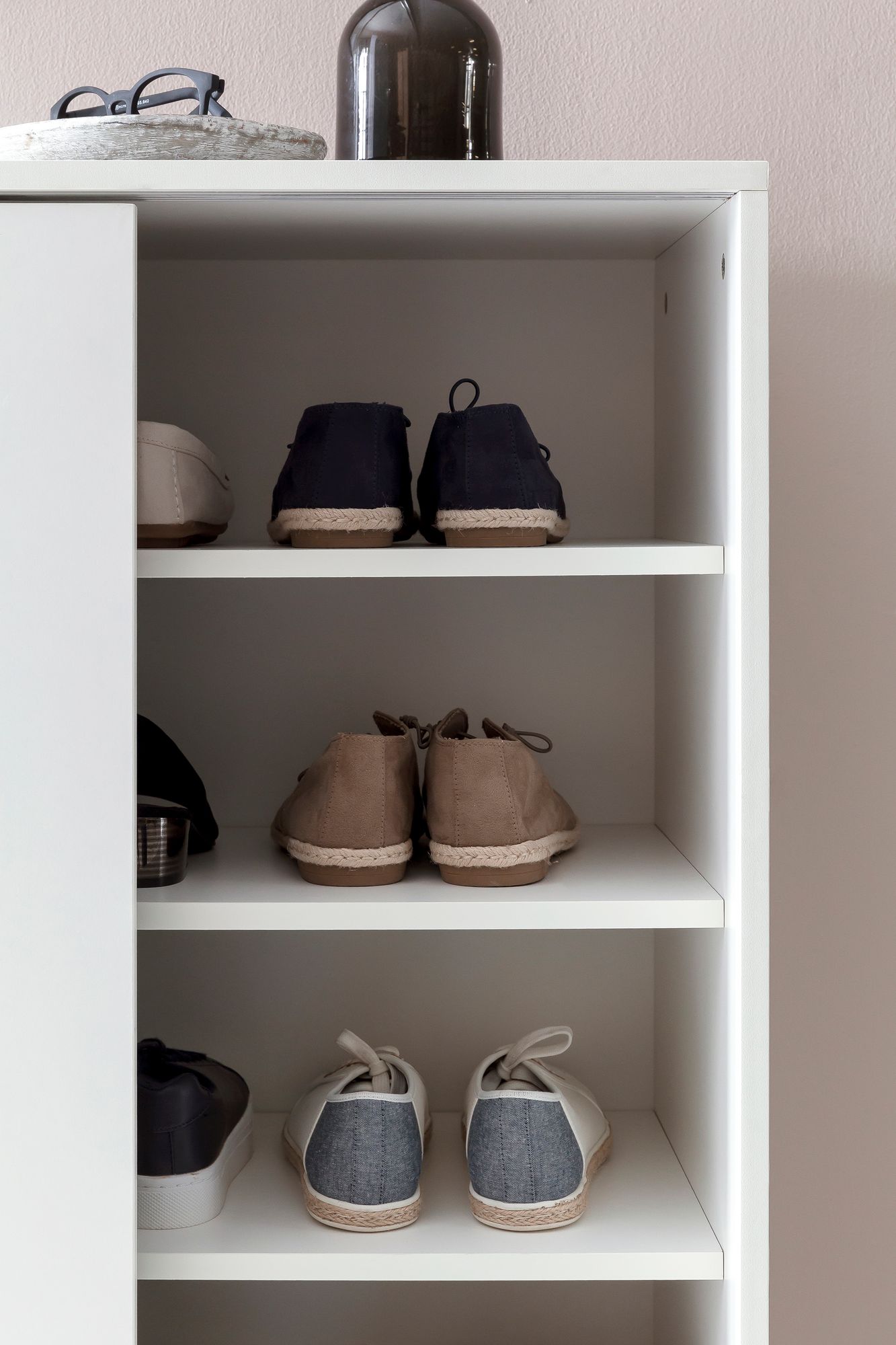 Schuhschrank 100cm für 20 Paar Schuhe Schuhregal mit Schiebetüren Schuhkommode – Ansicht 5