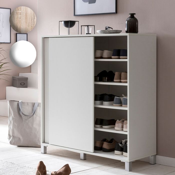 FineBuy Schuhschrank SV51780 Holz 100x108x37,5 cm Ablage Hoch, Design Schuhständer Groß 20 Paar Schuhe Schuhregal Flur, Schuh Aufbewahrung Platzsparend, Schuhablage Dielenmöbel Modern XXL