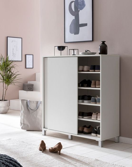 Schuhschrank 100cm für 20 Paar Schuhe Schuhregal mit Schiebetüren Schuhkommode