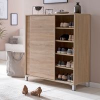 Schuhschrank 100cm für 20 Paar Schuhe Schuhregal mit Schiebetüren Schuhkommode – Ansicht 1