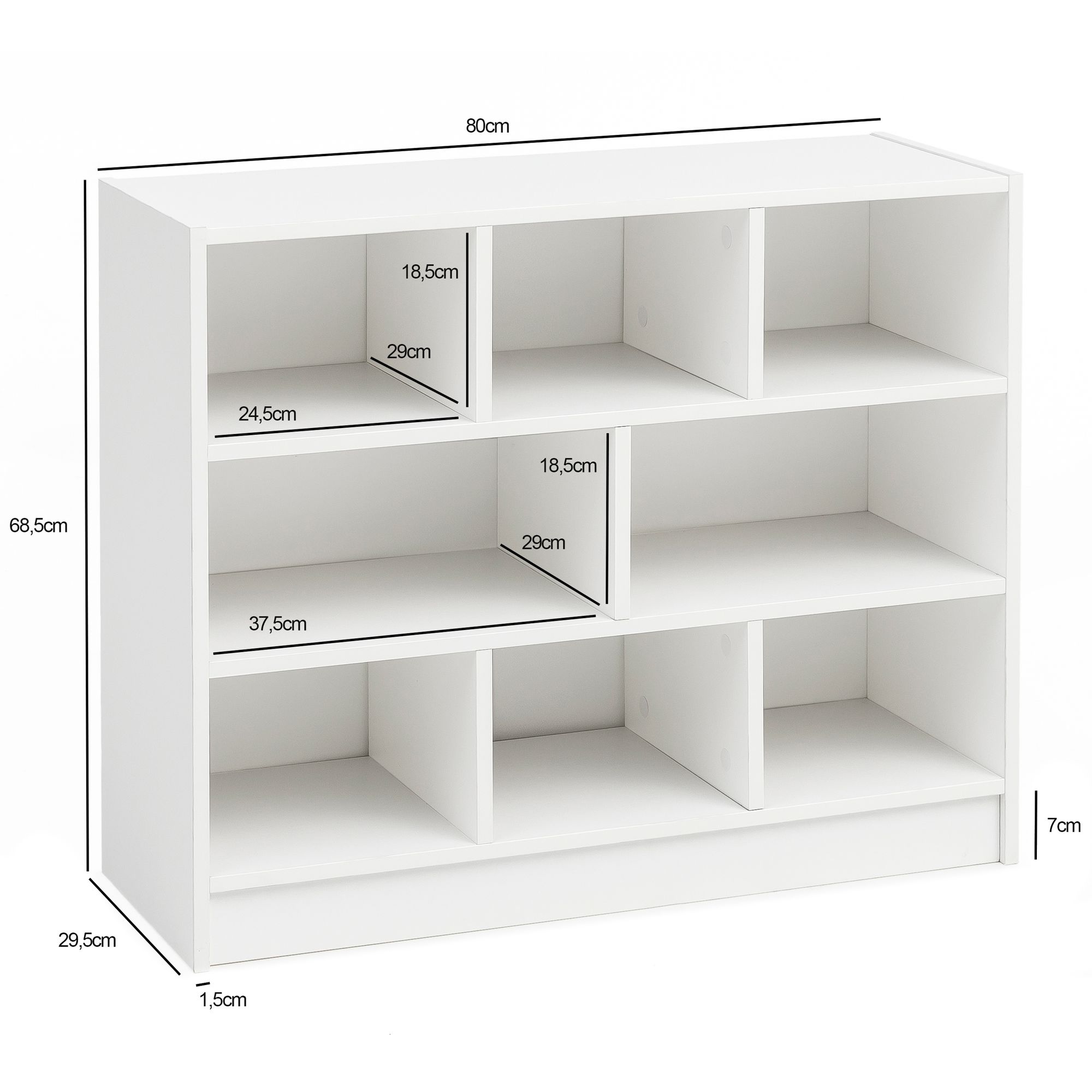 FineBuy Bücherregal SV51829 Holzregal Standregal Holz Regal Flurregal modern – Ansicht 3