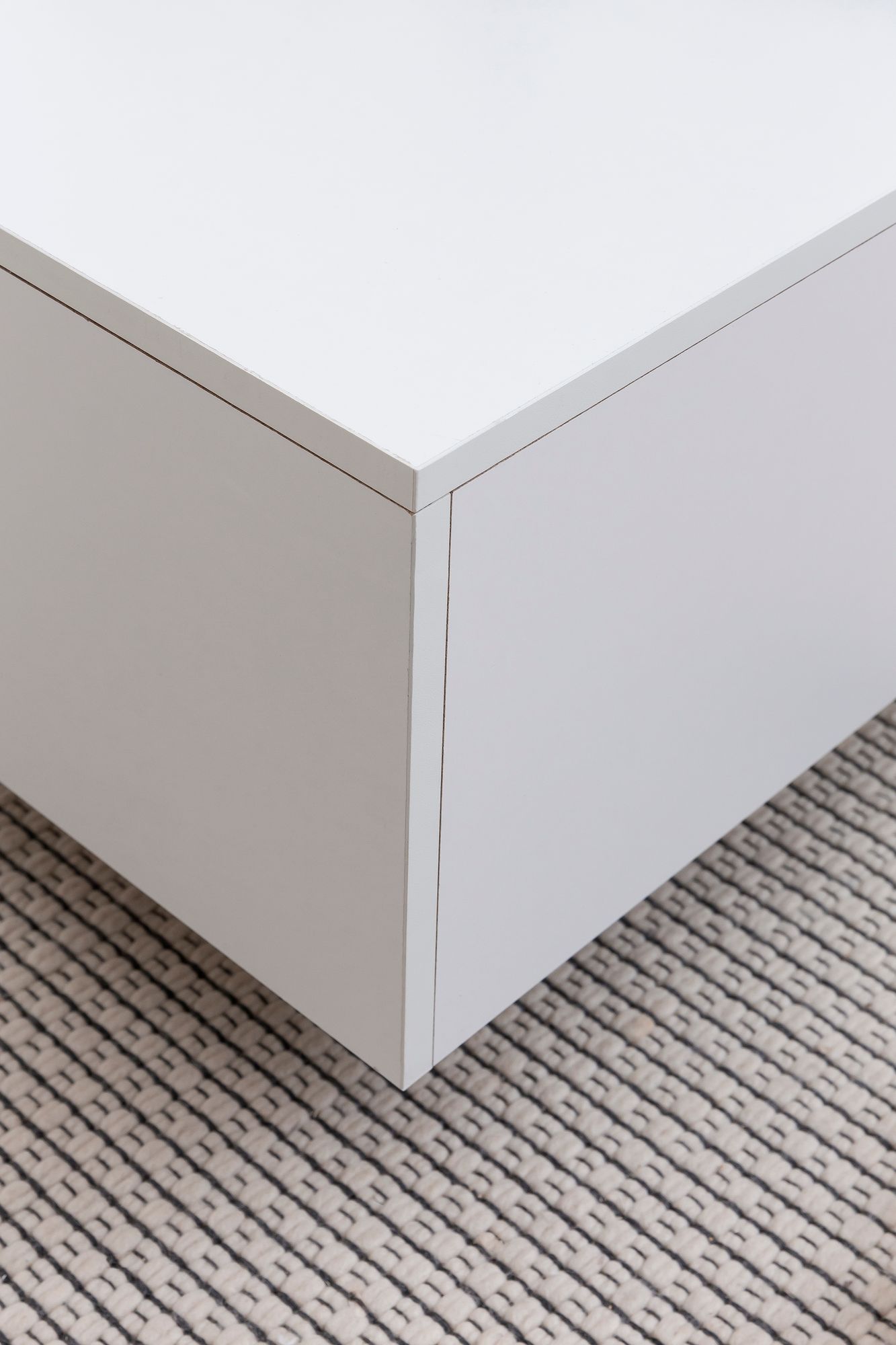 FineBuy Couchtisch Weiß 60 x 60 cm Wohnzimmertisch Beistelltisch Quadratisch – Ansicht 4