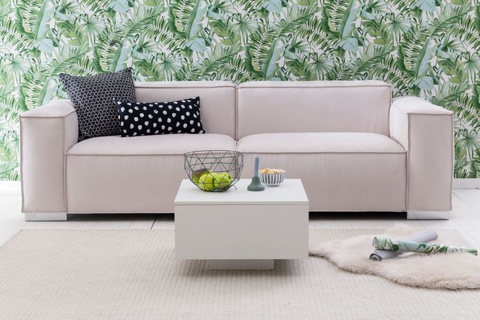 FineBuy Couchtisch Weiß 60 x 60 cm Wohnzimmertisch Beistelltisch Quadratisch – Maßzeichnung