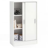 Sideboard 60cm Weiß mit 2 Schiebetüren Aktenschrank Kommode in modernem Design – Ansicht 6